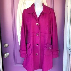 Fuchsia pea coat